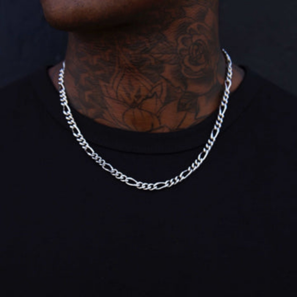 Figaro Chain in White Gold 5mm, 20''